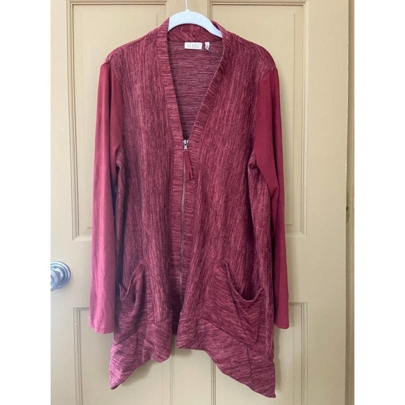 LOGO Lori Goldstein Long Cardigan Sweater Size M - Picture 1 of 7